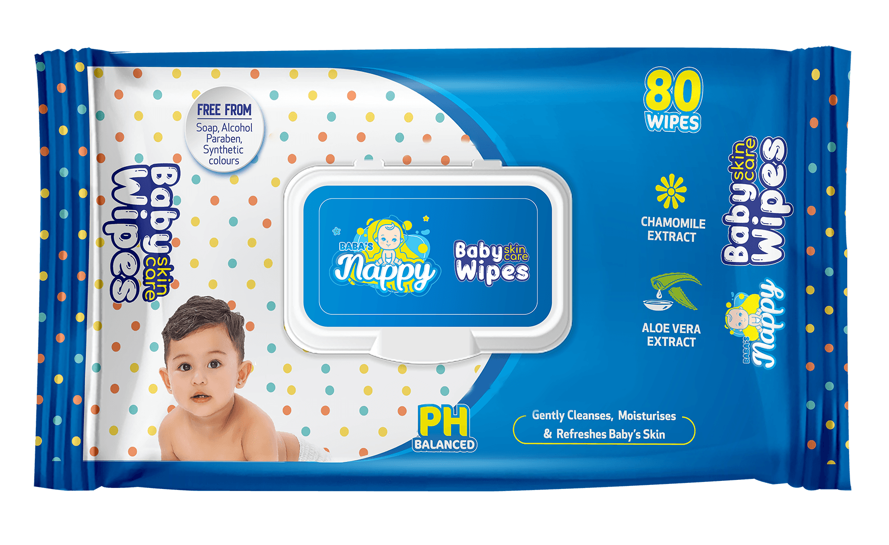 Baba's Nappy Baby Wet Wipe (200x150mm), 80pcs
