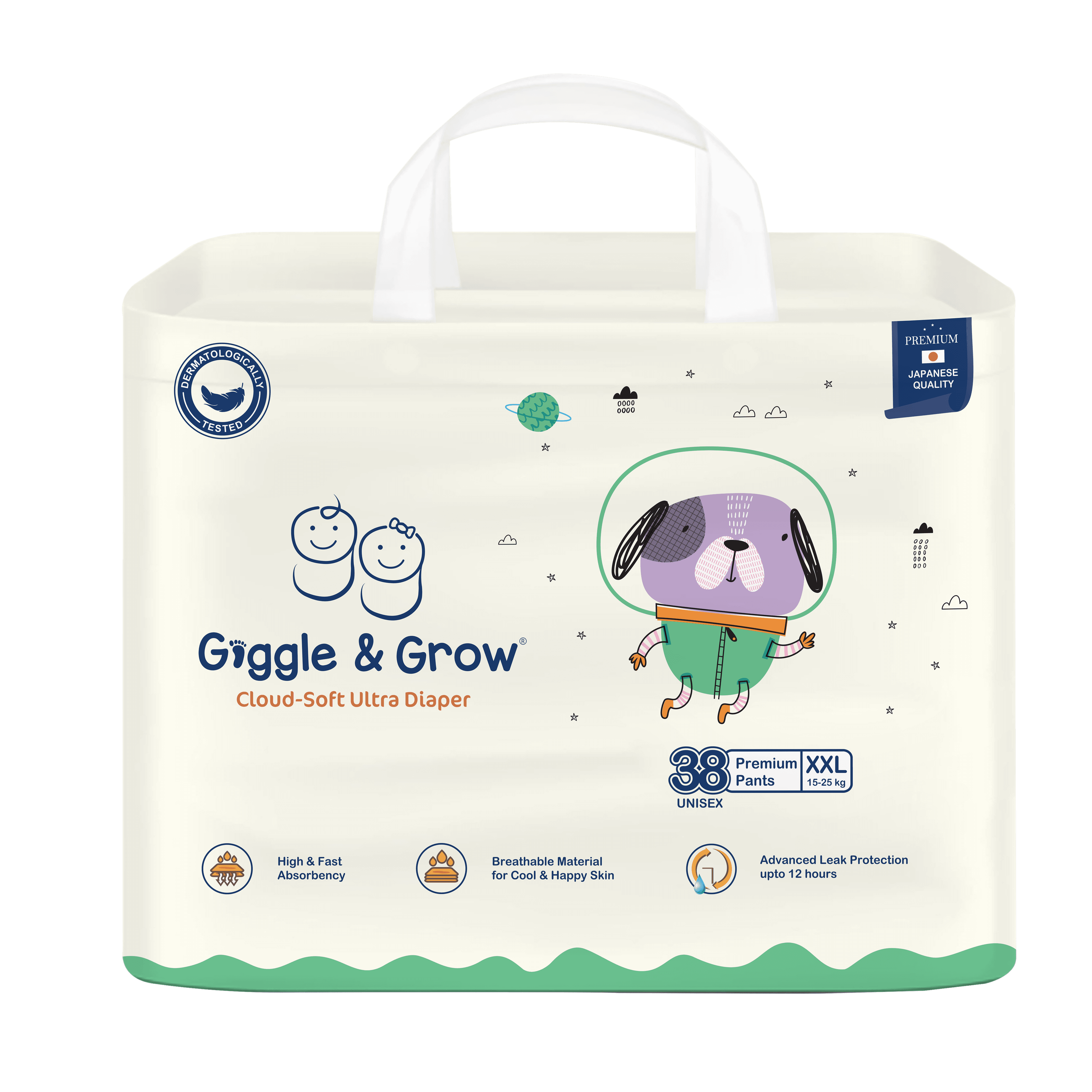Giggle and Grow Baby Diaper - XXL (38pcs)