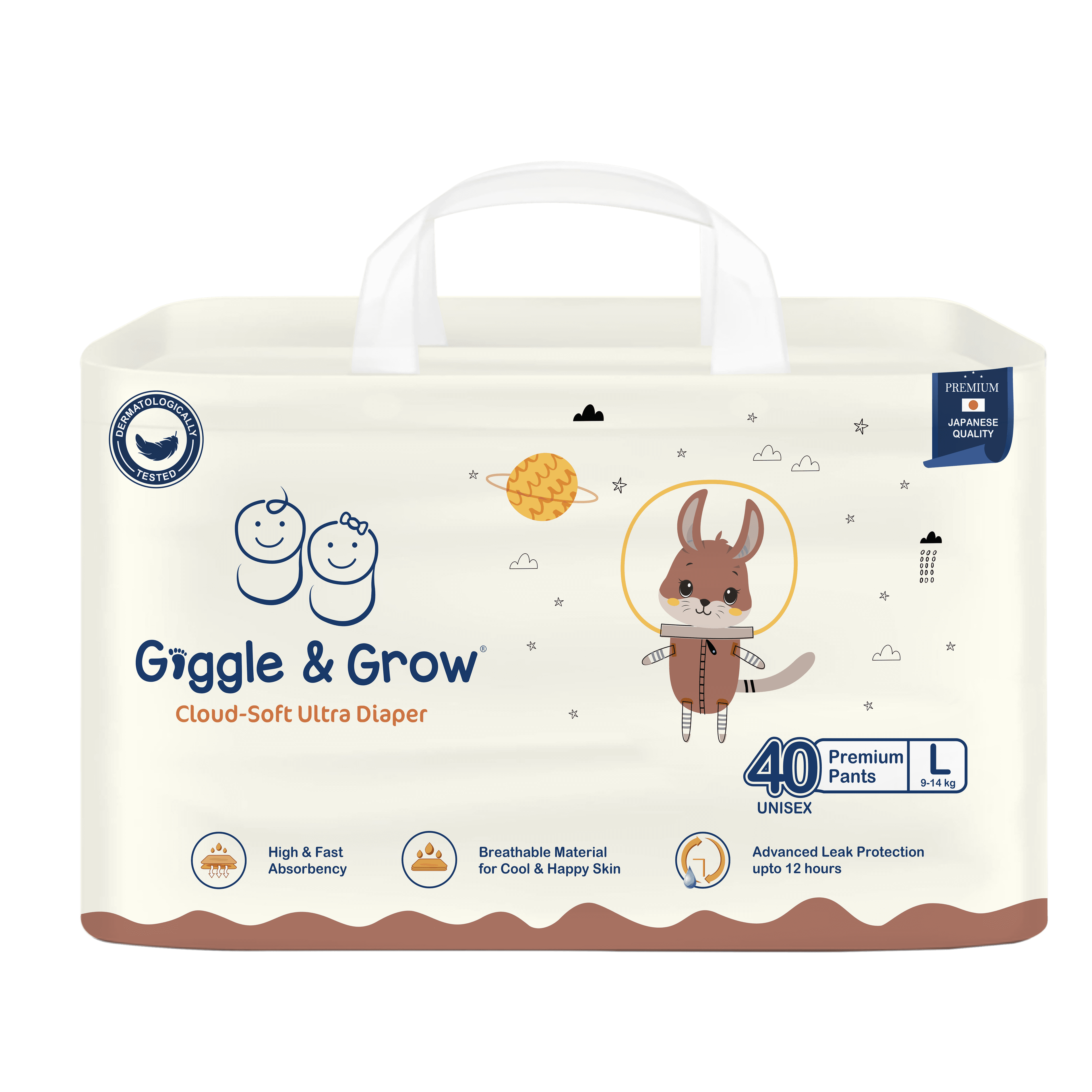 Giggle and Grow Baby Diaper - Large (40pcs)