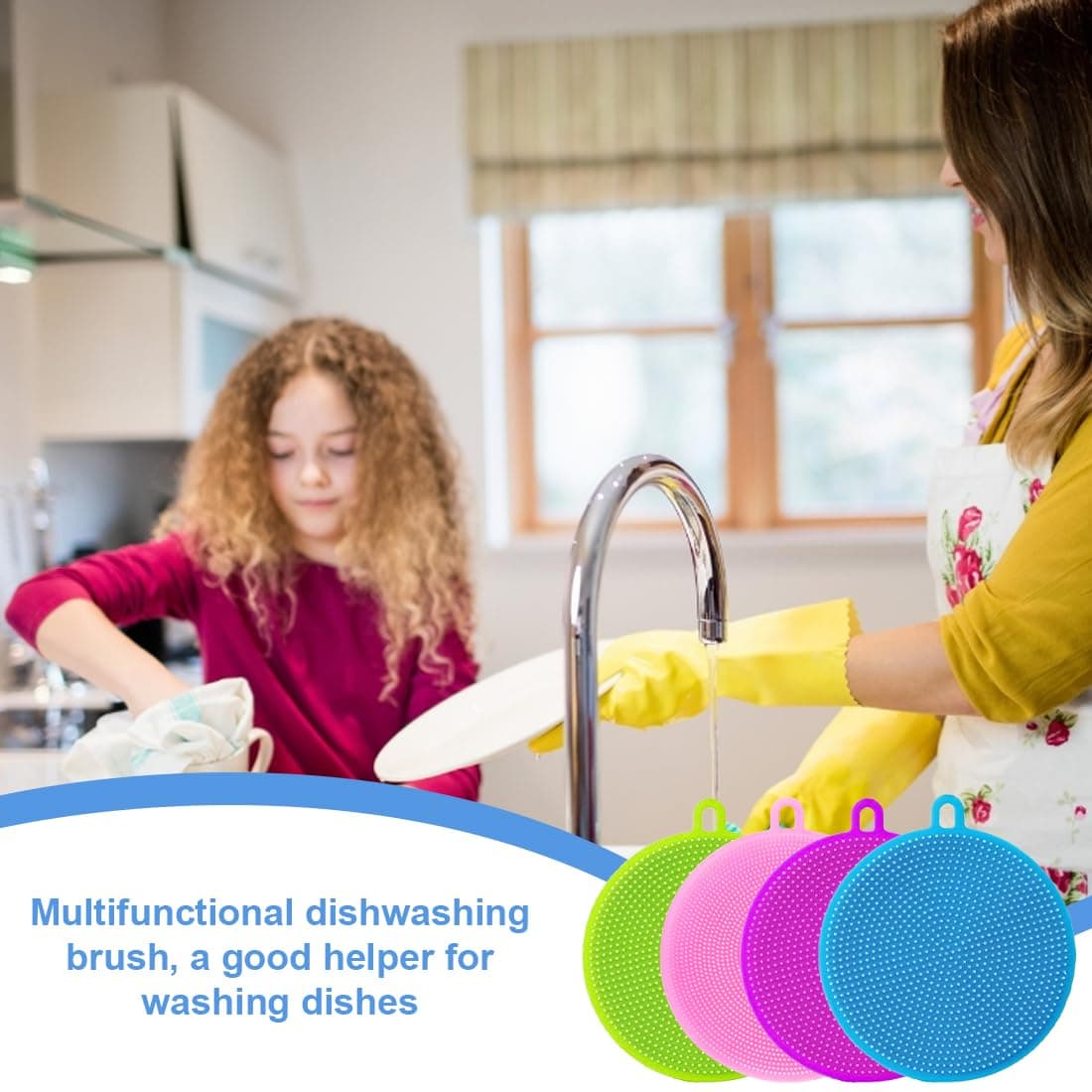 Multi Purpose Kitchen Cleaning Sponge Set Of 5 Pieces - Multicolor