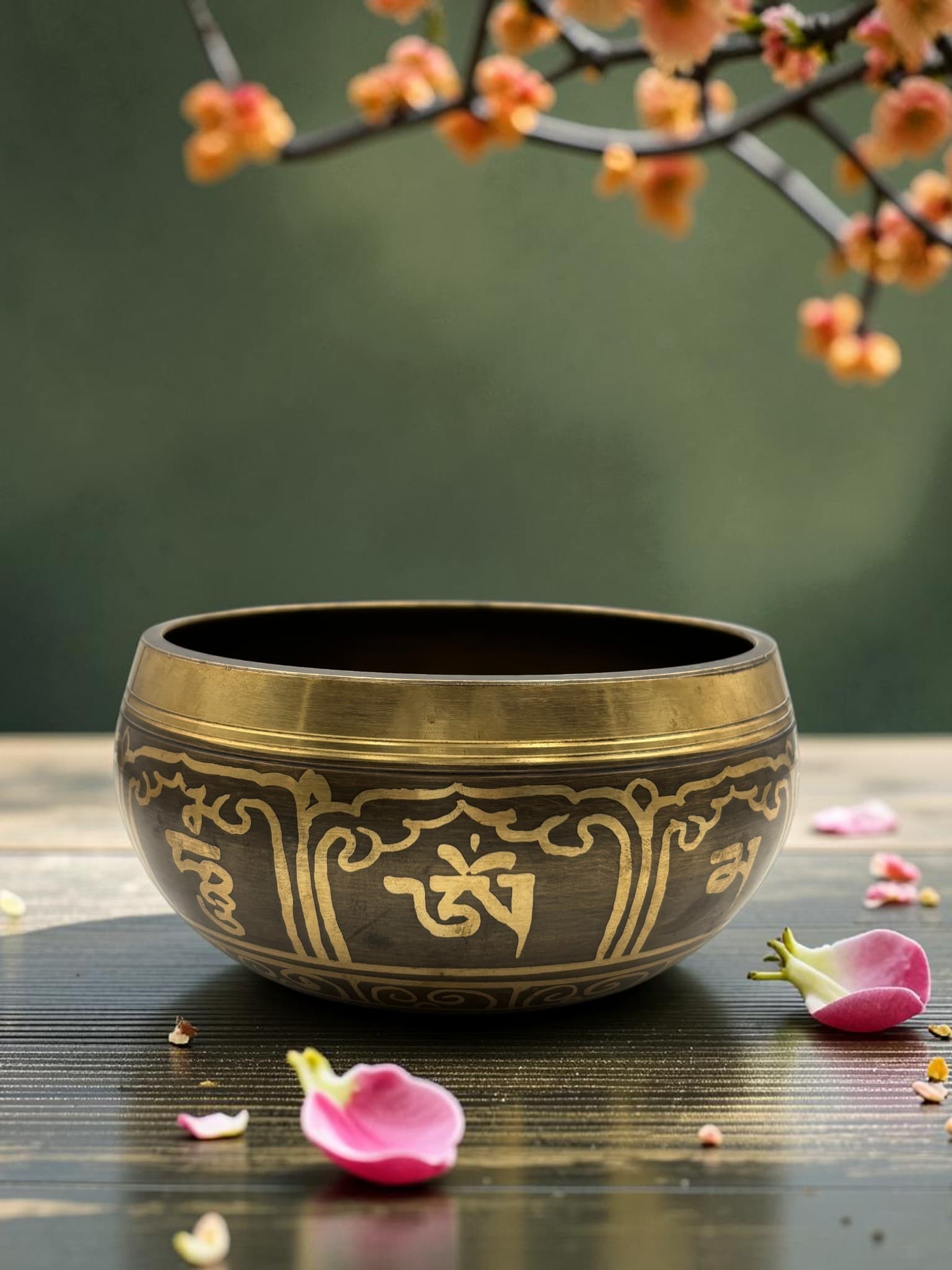 Premium Engraved Tibetan Singing Bowl | Antique Brass Meditation Bowl for Yoga, Sound Healing & Mindfulness