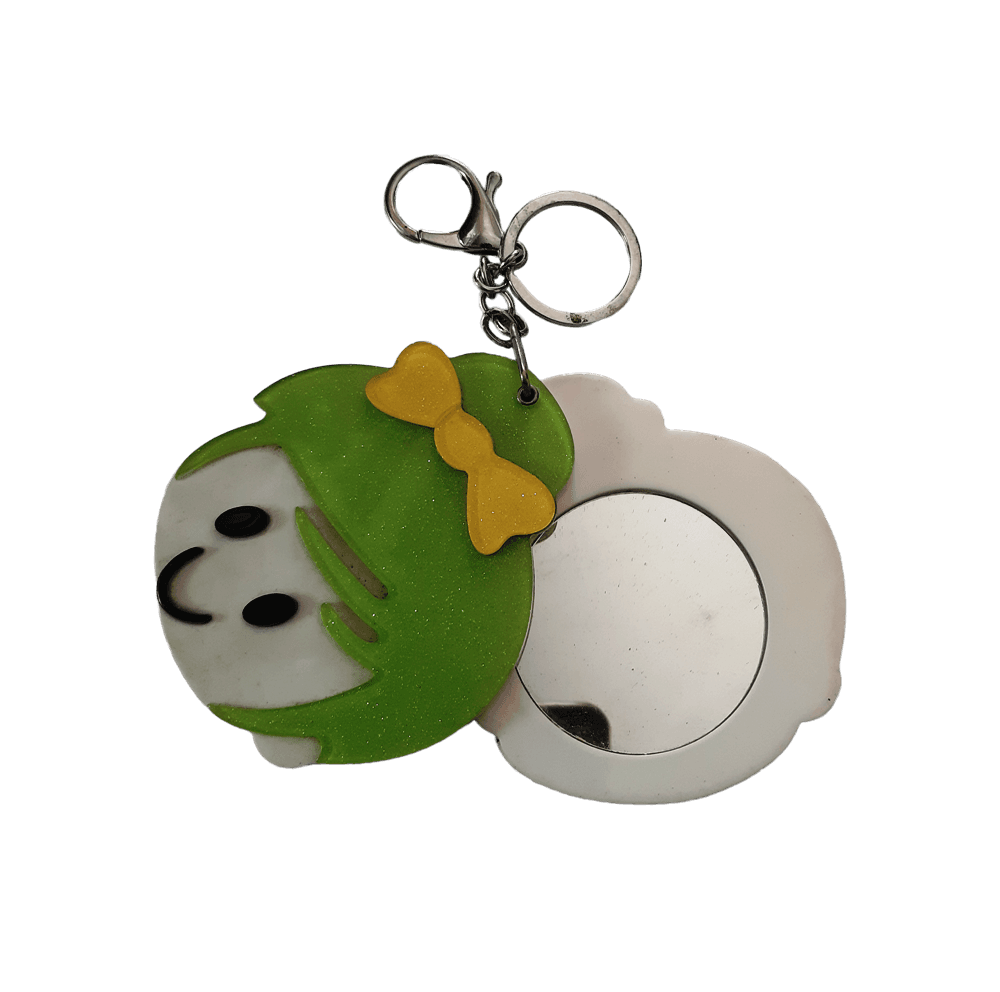 Fancy Key Ring Green Mirror Keyring