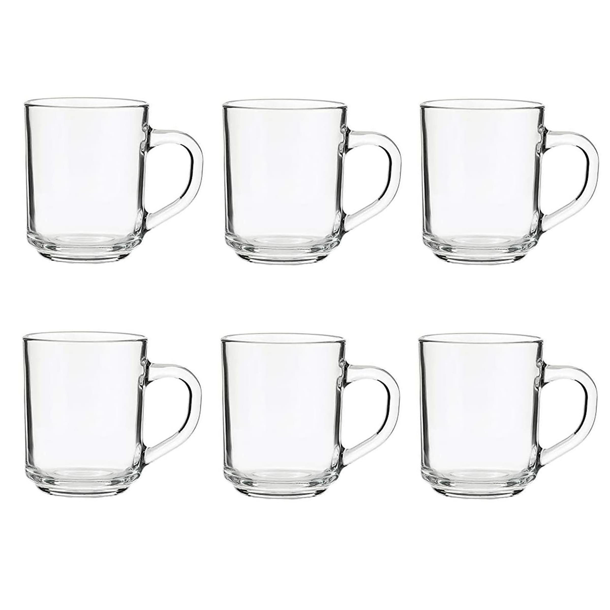 Baltra Transparent Tampered Toughened Glass Indonesia Tea, Coffee Mug Small 6 pcs - 190ml