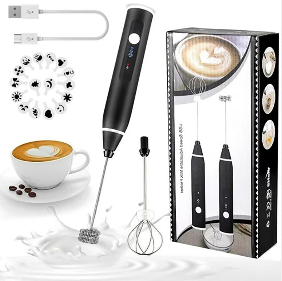 Handheld Electric Milk Frother – Coffee & Drink Mixer