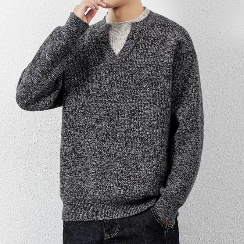Round Neck Knit Sweater for Men