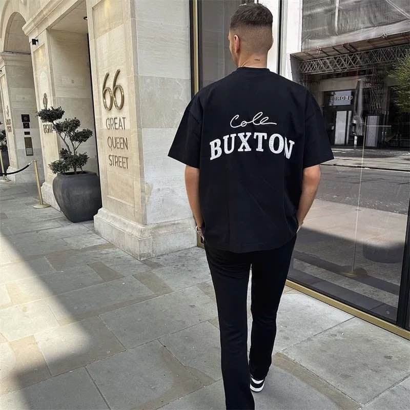 Black White Letter Print T-Shirt For Men