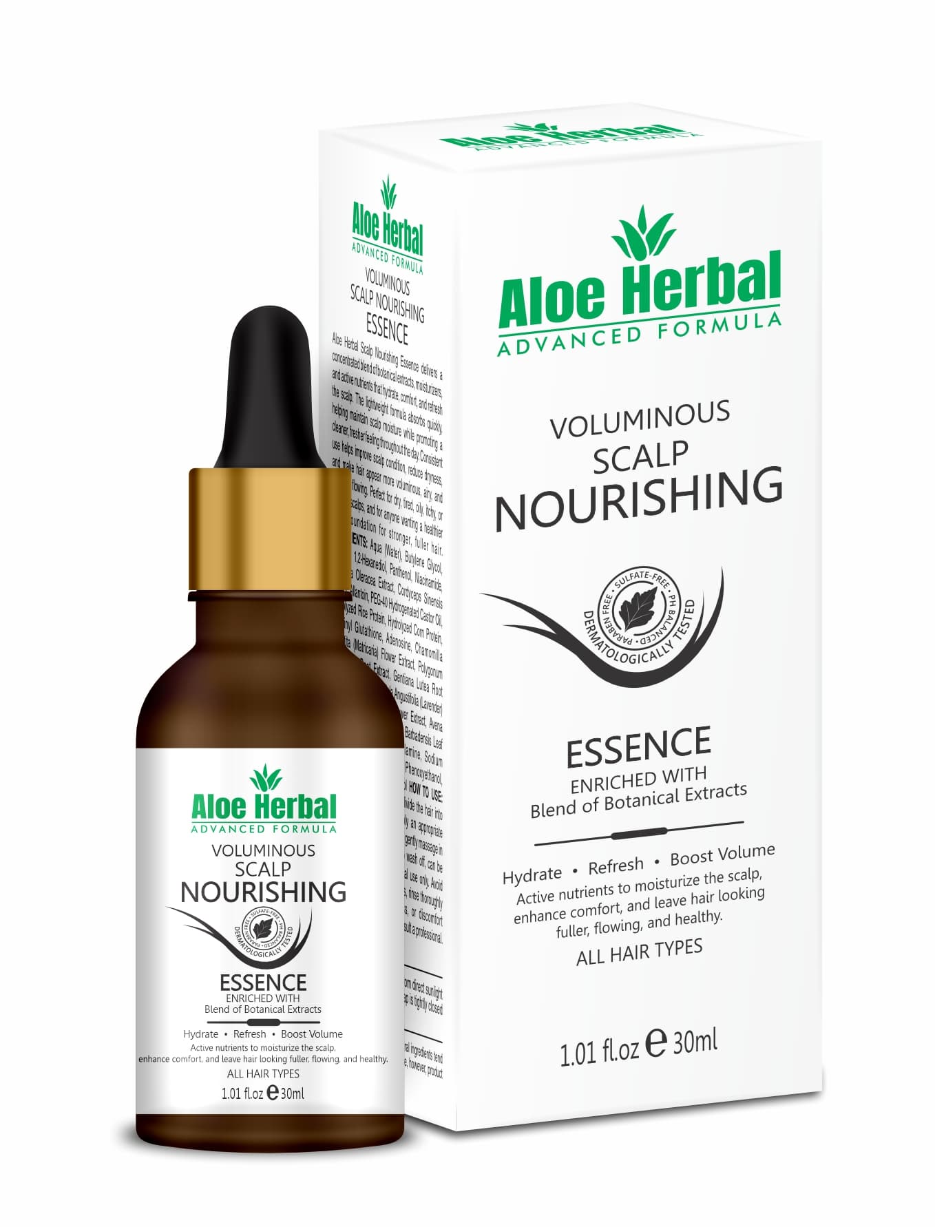 Aloe Herbal Voluminous Scalp Nourishing Essence Serum - 30ml