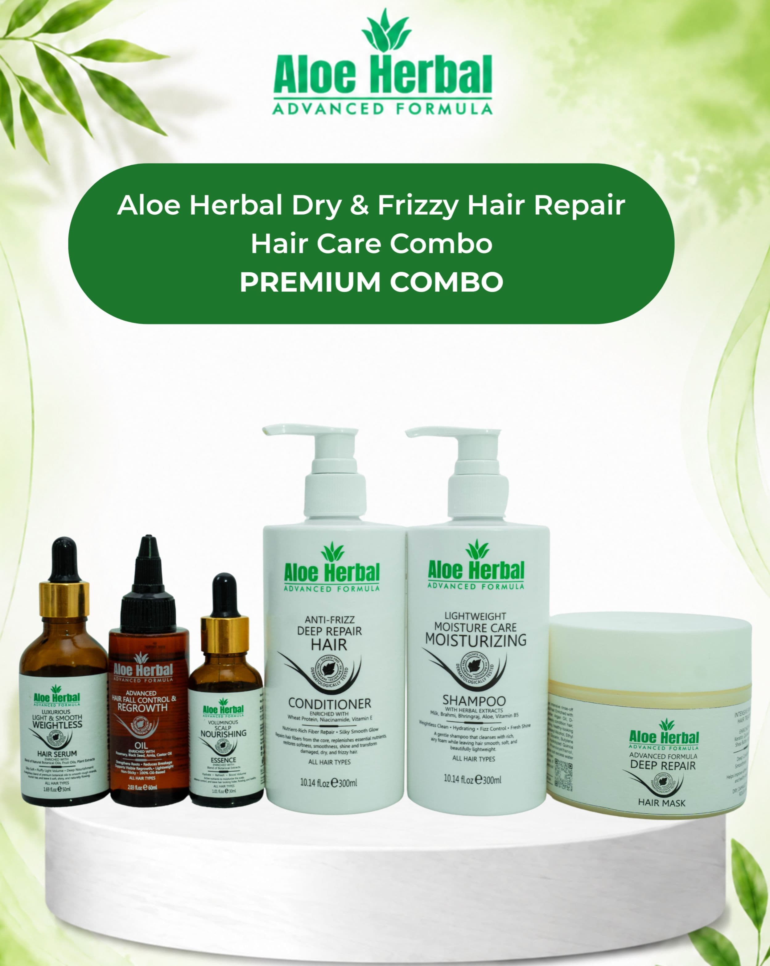 Aloe Herbal Dry & Frizzy Hair Repair Hair Care Combo - Premium Combo