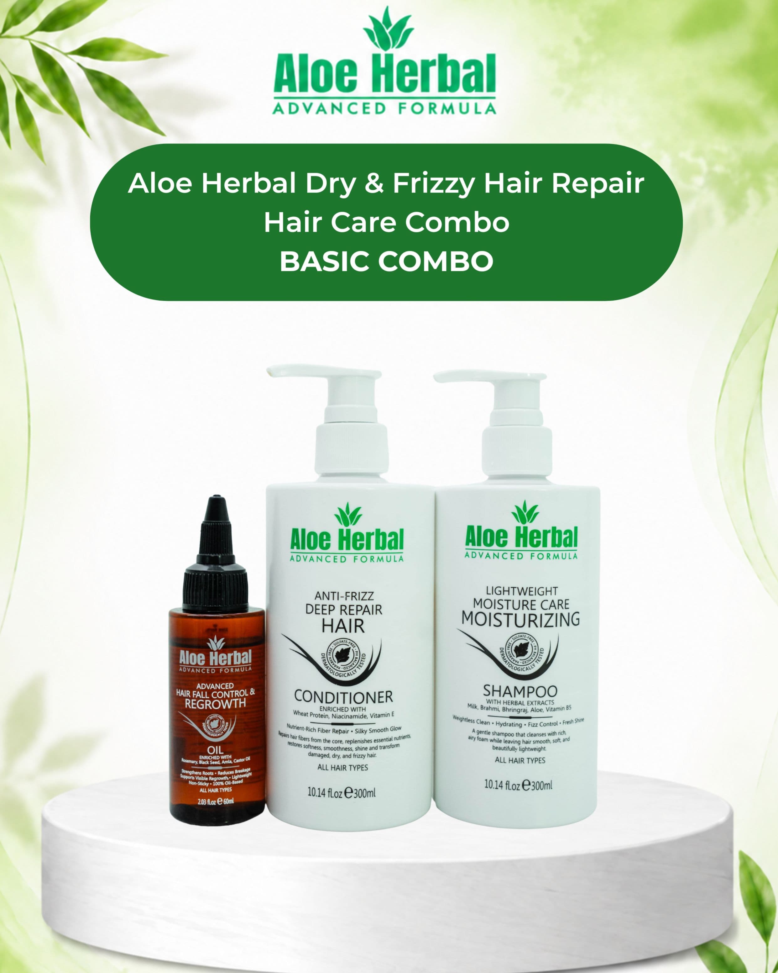 Aloe Herbal Dry & Frizzy Hair Repair Hair Care Combo - Basic Combo