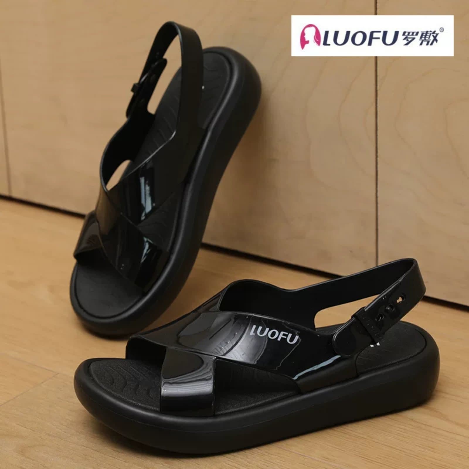 Black Platform Comfort Sandals For Women