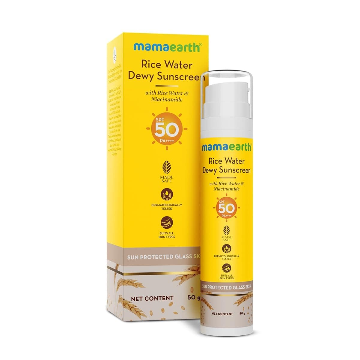 Mamaearth Rice Water Dewy Sunscreen with Niacinamide - 50g