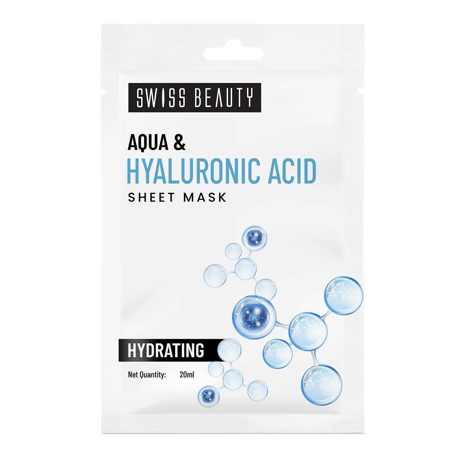 Swiss Beauty Aqua & Hyaluronic Acid Hydrating Sheet Mask - 20ml