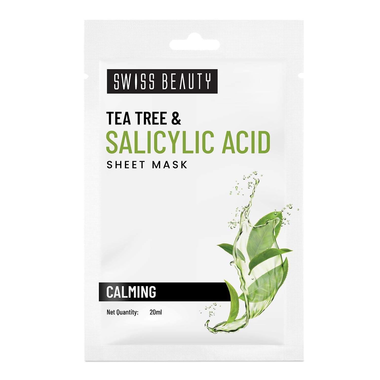 Swiss Beauty Tea Tree & Salicylic Acid Calming Sheet Mask - 20ml