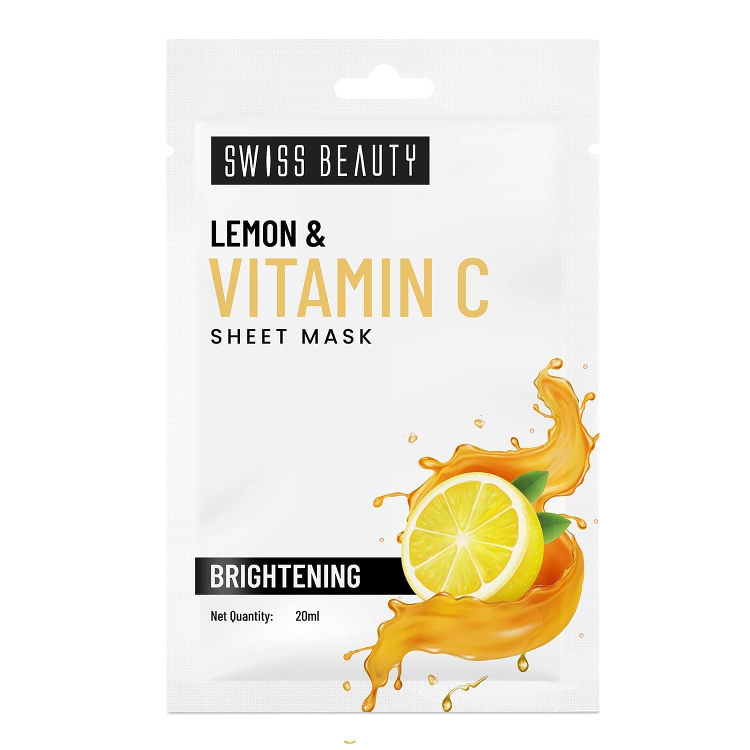 Swiss Beauty Brightening Serum Infused Sheet Mask for Dull Skin - 20ml