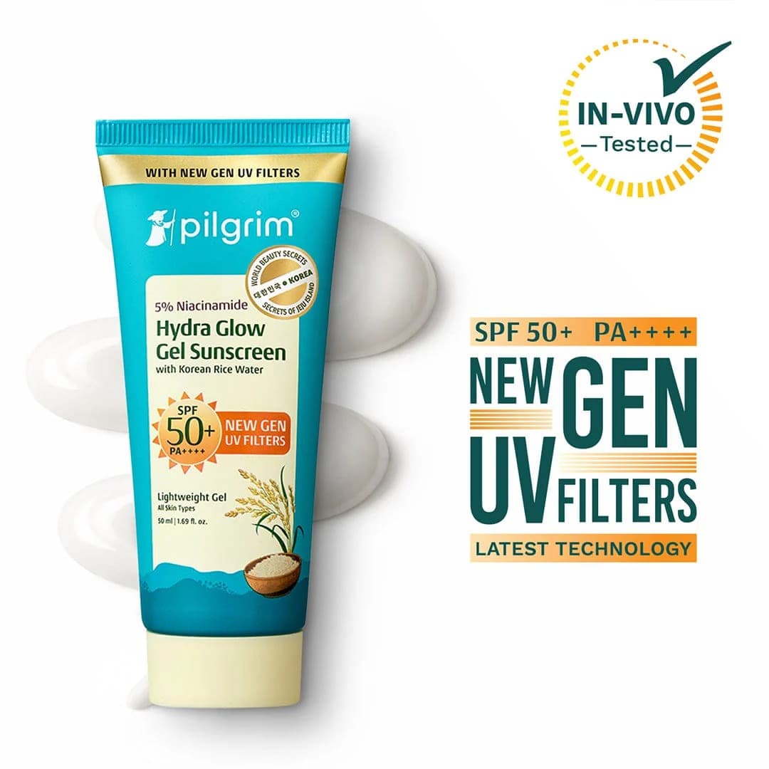 Pilgrim 5% Niacinamide Hydra Glow Gel Sunscreen SPF 50+ PA++++ - 50g