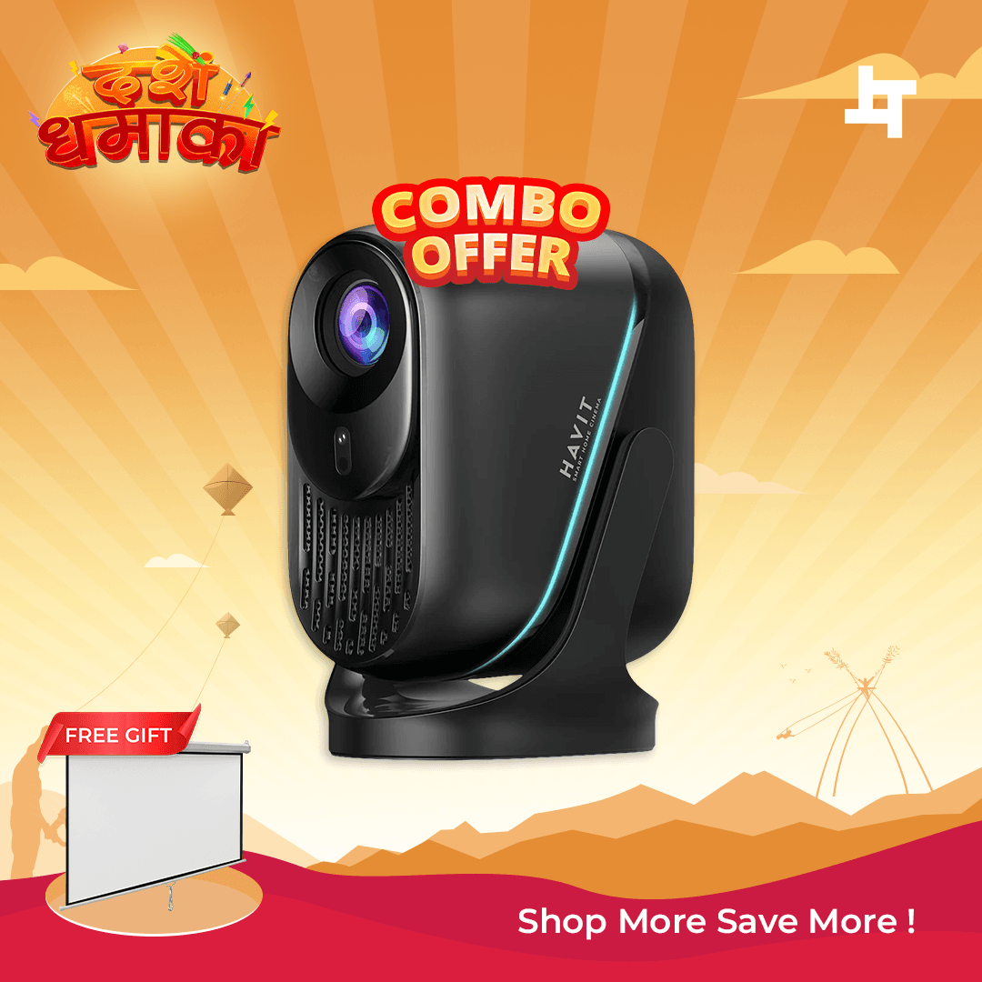 Havit PJ220 Pro Smart Projector With Free Screen
