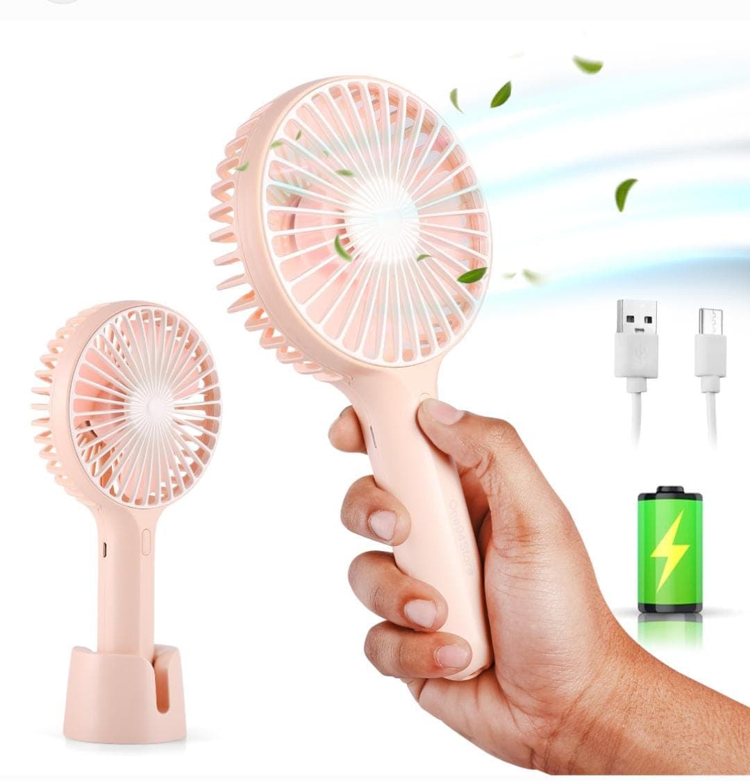 Portable Rechargeable USB Mini Fan With 3 Speed & Stand