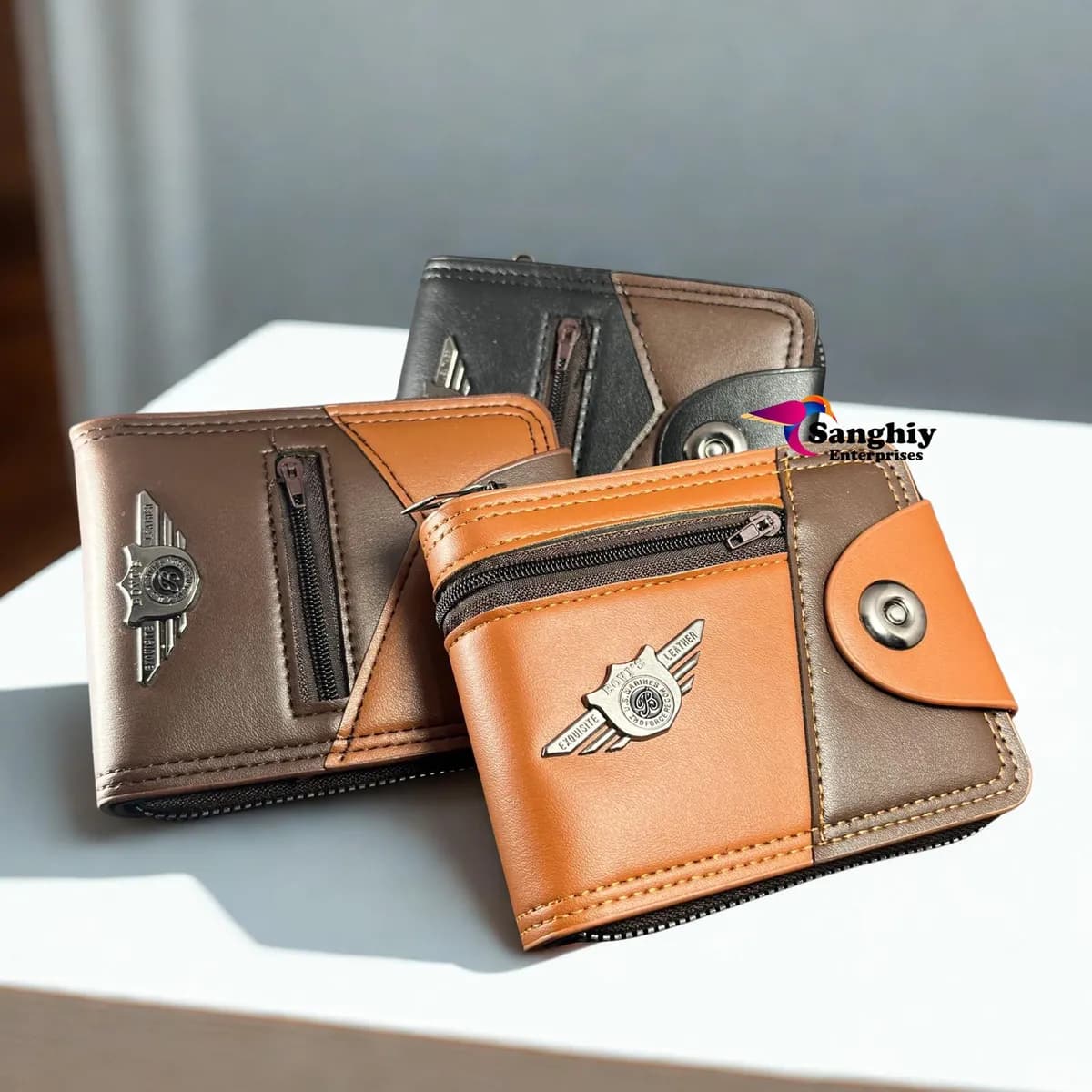 Monas Single Button Pu Leather Wallet For Men
