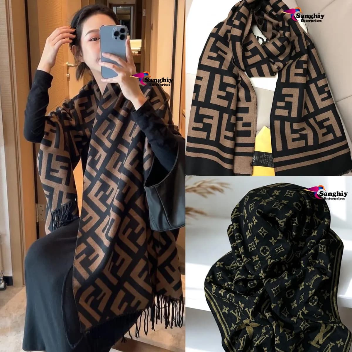Luxury Cashmere Warm Scarf Brand Shawl Pashmina Wrap for Women