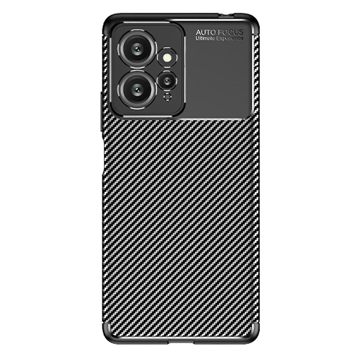 Redmi Note 12 4G Carbon Fiber Texture Shockproof TPU Case (Black)