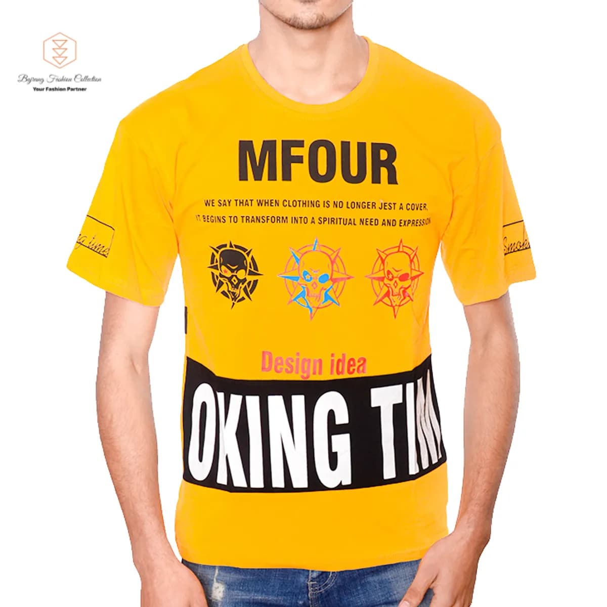 Summer Fashion Oversize Cotton Men T-Shirt Korean Casual O Neck T-Shirt Patchwork Letter Print Loose Japanese T-Shirt By Bajrang