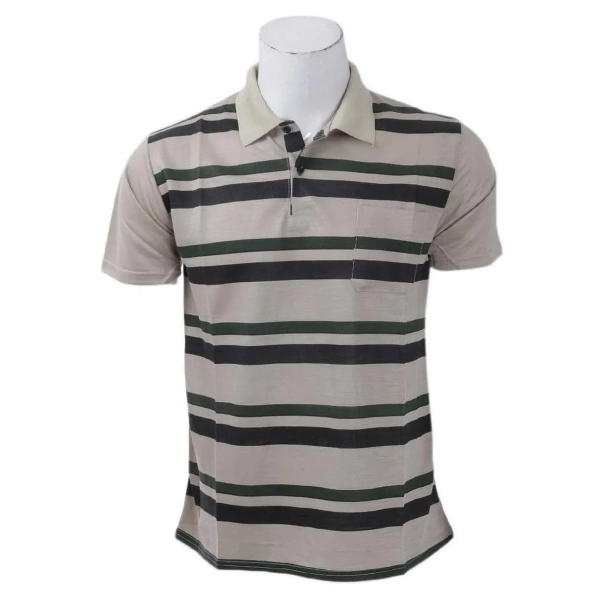 Summer Short-Sleeve Striped Polo Men T-Shirt