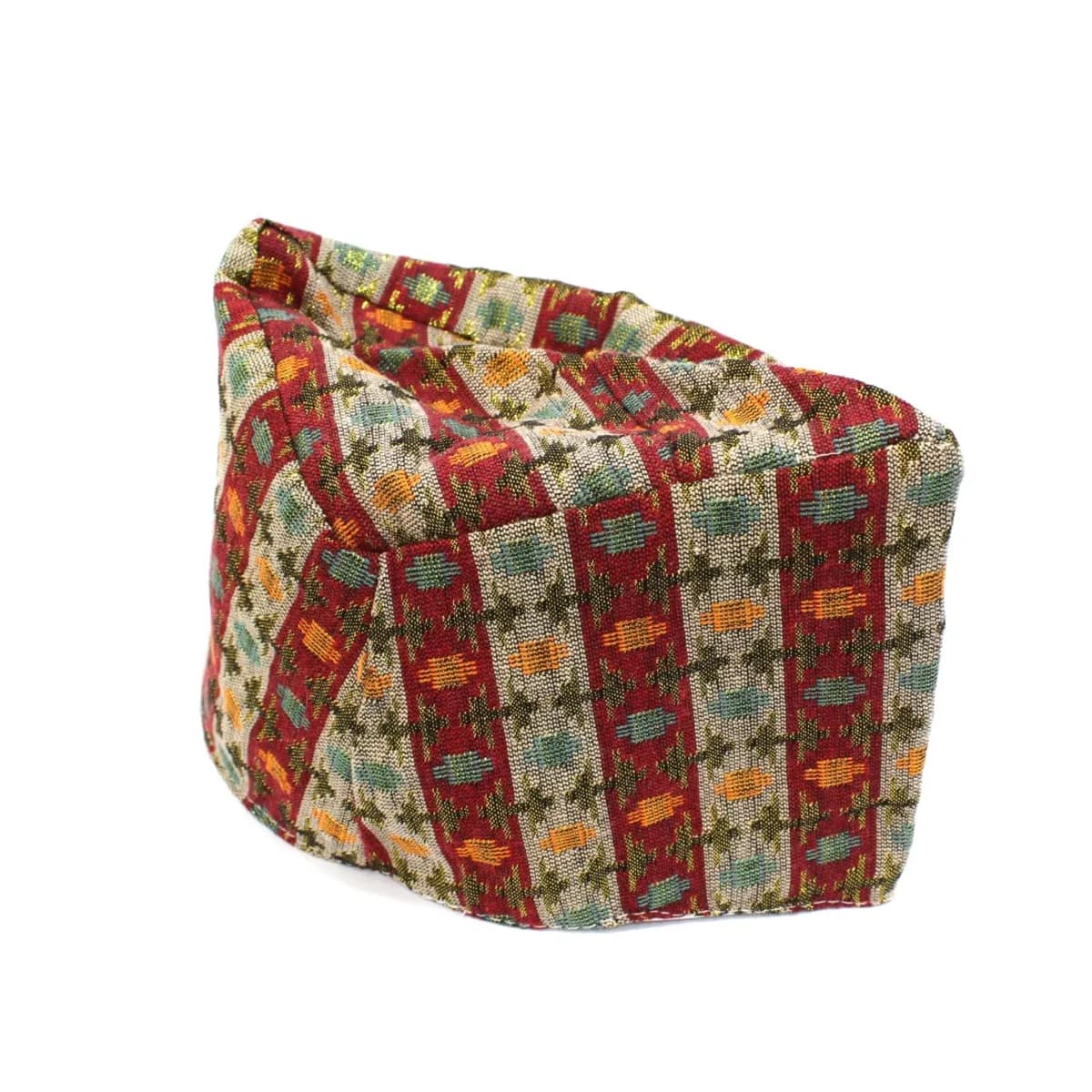 Red/Beige Textured Purbeli Dhaka Topi For Men-free size(Red)