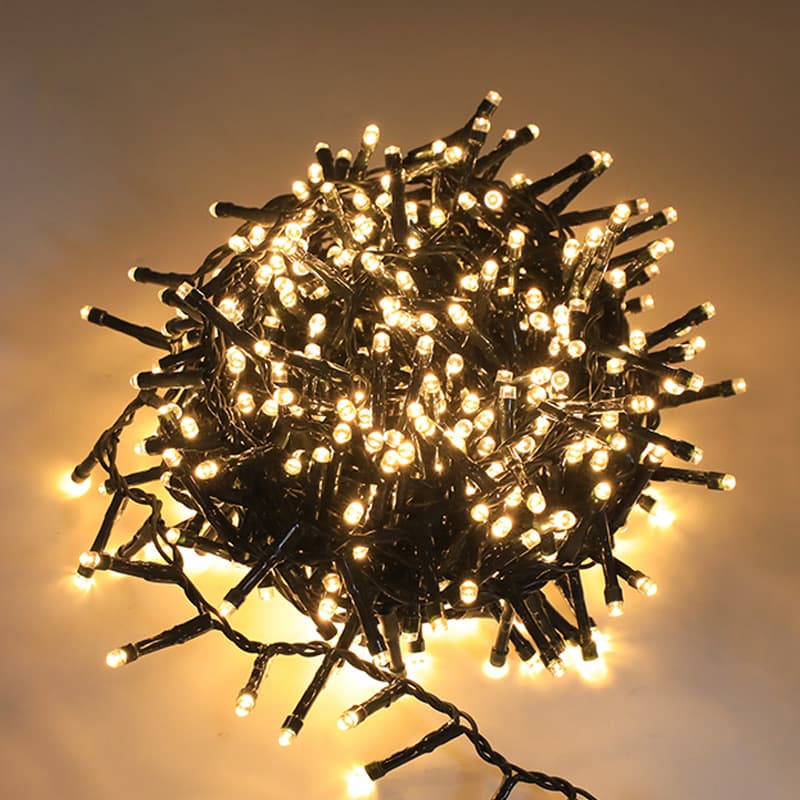 10 Meter 100 LED Yellow Warm Lights Decorations for Special Occasion (Diwali ,Tihar etc)-(Black Wire)