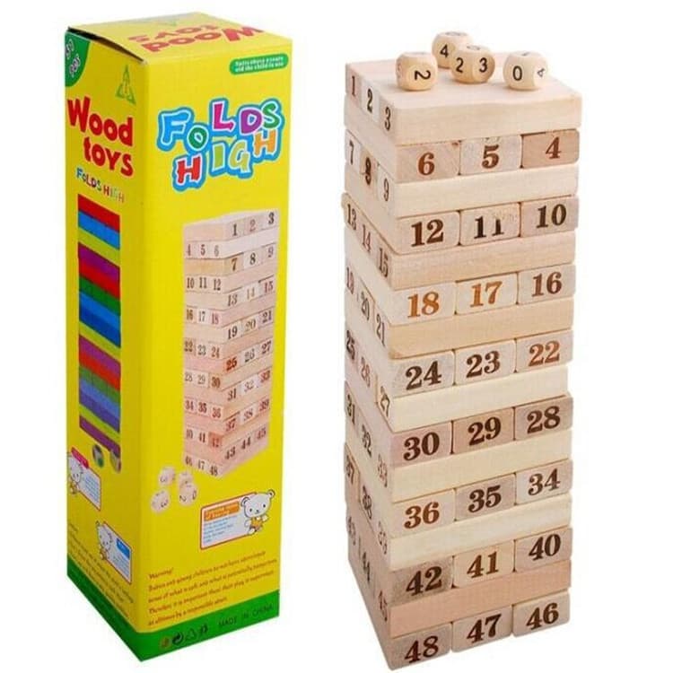 Jenga Wooden Stacking Tower Game - (Brown)