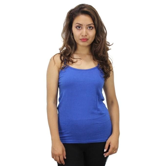 Solid Cotton Mix Camisole For Women - Royal Blue