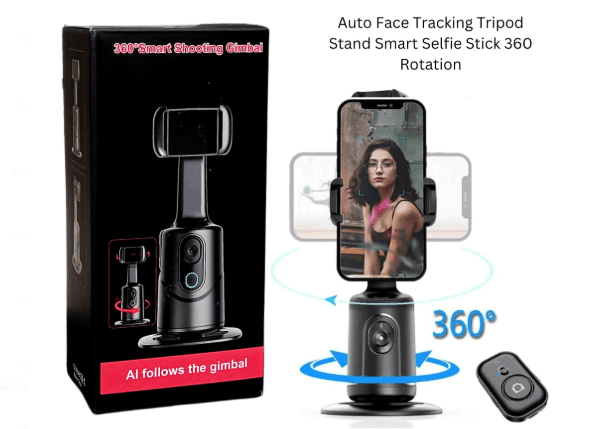 Face Tracking Gimbal Phone Holder 360° Selfie Stand - Black