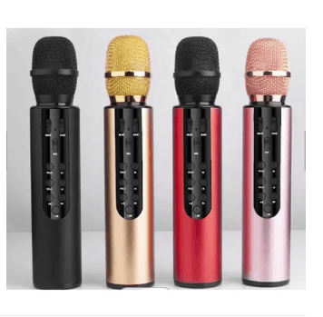 M6 3-In-1 Portable Bluetooth Karaoke Mic With Speaker - Multicolor
