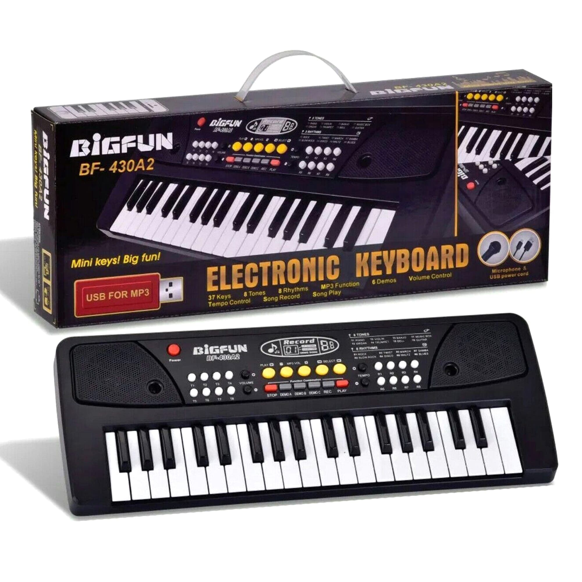 Bigfun BF-430A2 37 Keys Piano Keyboard | Black