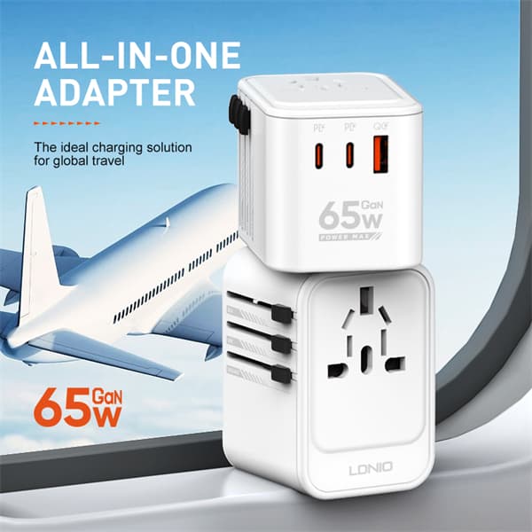 LDNIO Z6 65W GaN 3-Port USB-C Fast Travel Charger for Laptop & Phone