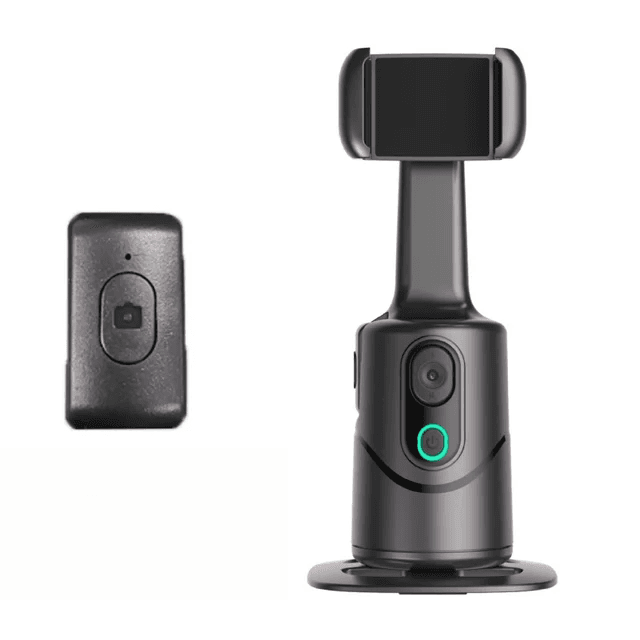 AI Gimbal Phone Stand with 360° Tracking- Anti-Shake & Selfie Light for Vlogging