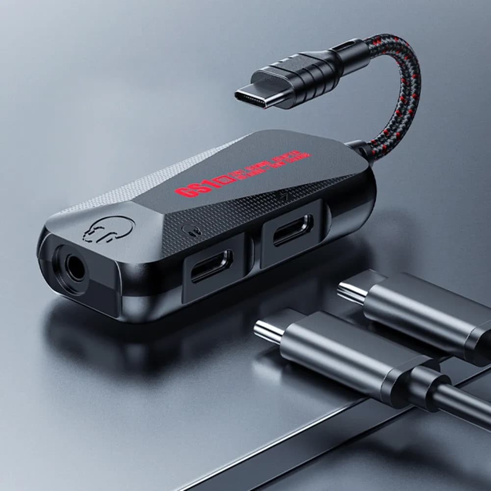GS1 3-in-1 Game Sound Card Adapter Type-C To 3.5mm