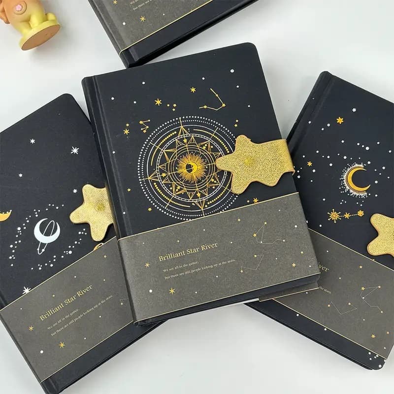 Moon Sketchbook Journal with Black Paper - Black