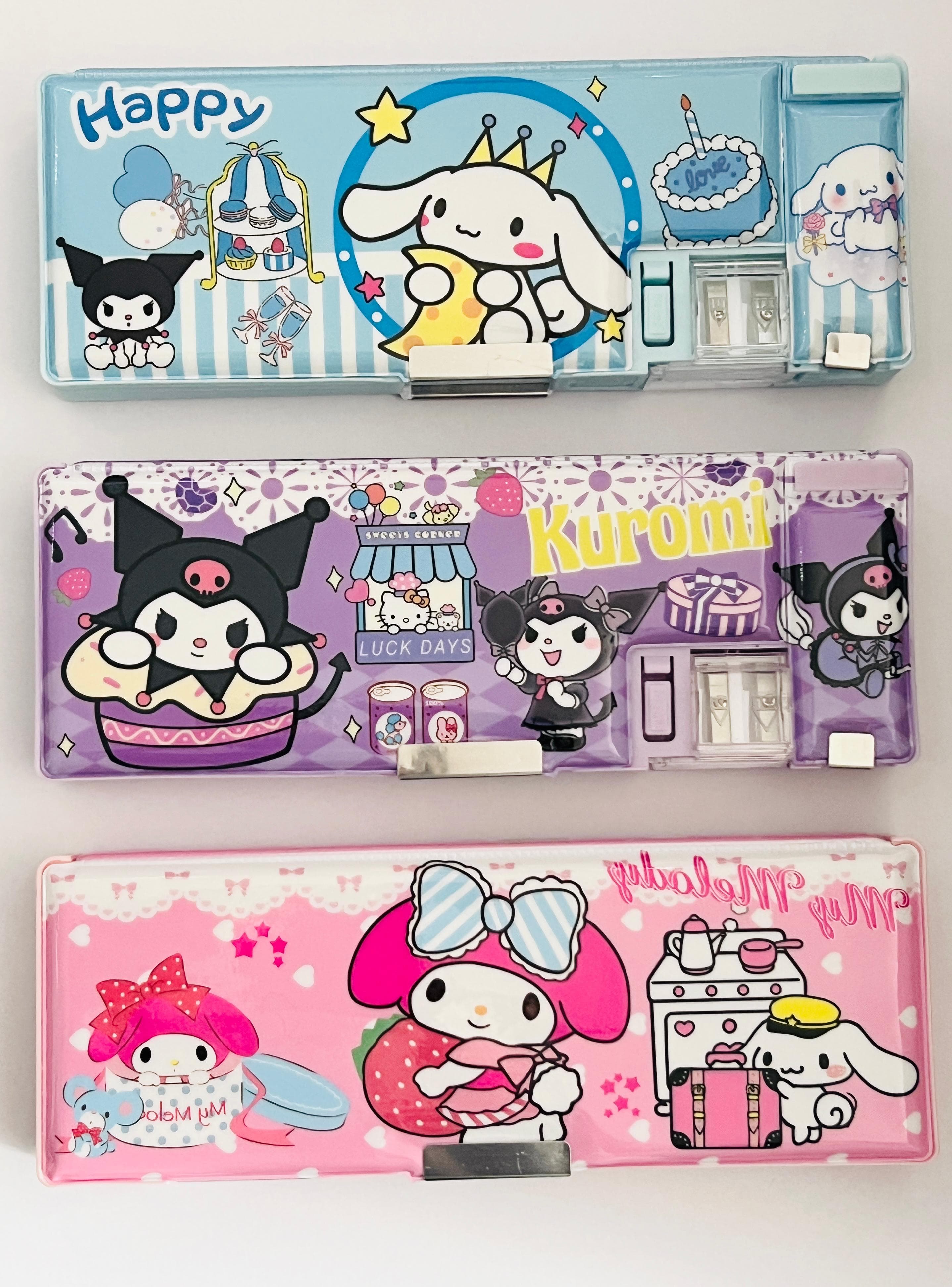 Sanrio Character Pencil Box Set – Cinnamoroll Kuromi My Melody - Multicolor