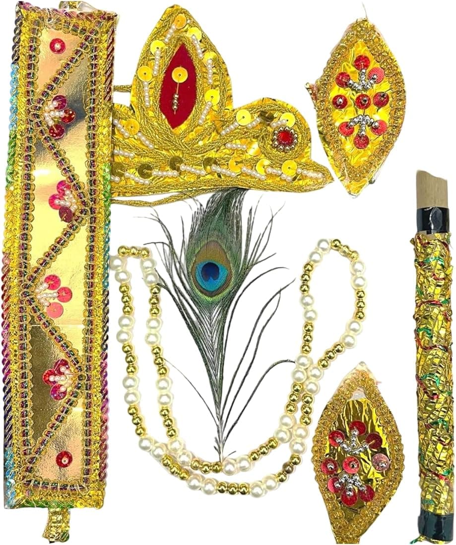 Krishna & Radha Janmashtami Shingar Jewelry Set - Multicolor