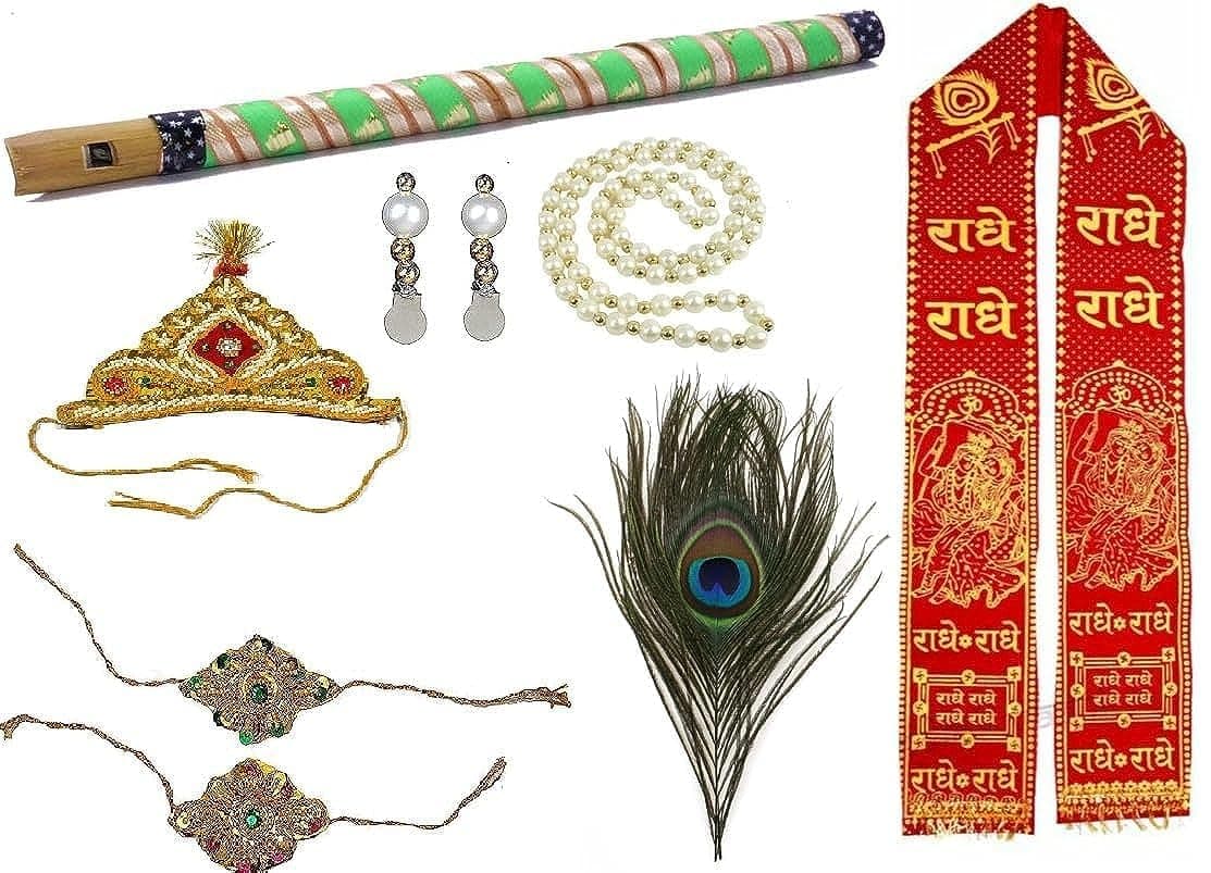 Krishna & Radha Janmashtami Shingar Jewelry Set - Multicolor