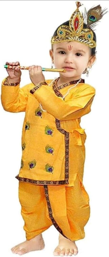 Krishna Kids Dress With Shingar Set (0-6 Years)