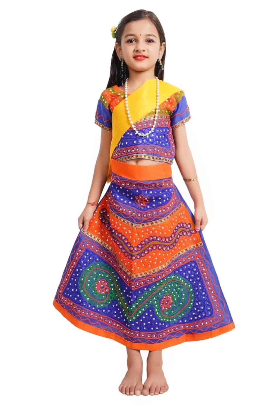 Beautiful Radha Dress For Krishna Ashtami - Multicolor (9-10 years)
