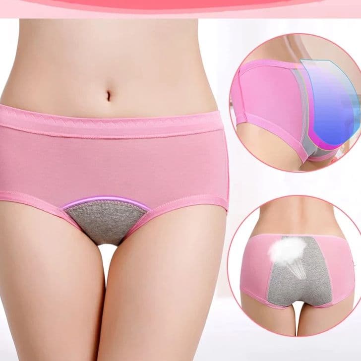 3Pack EcoFlow Period Panties For Women Reusable Absorbent Underwear - Free Size