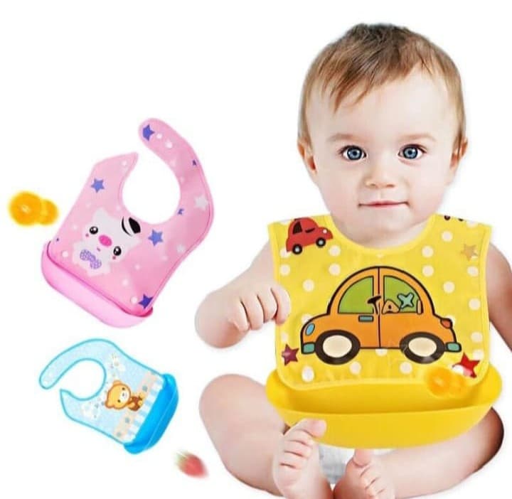 Waterproof Silicone Bib For Baby - 1 Piece Multicolor