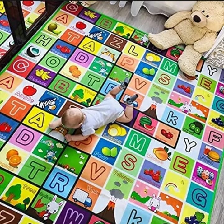 5*6 Feet Double Sided Waterproof Baby Carpet Mat Crawling Play Mat - Multicolor