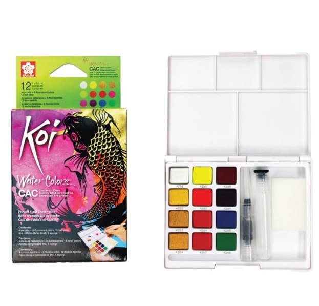 Sakura Koi Creative 12-Color Watercolor Set – Bright Smooth Paints - Multicolor (Full Set)