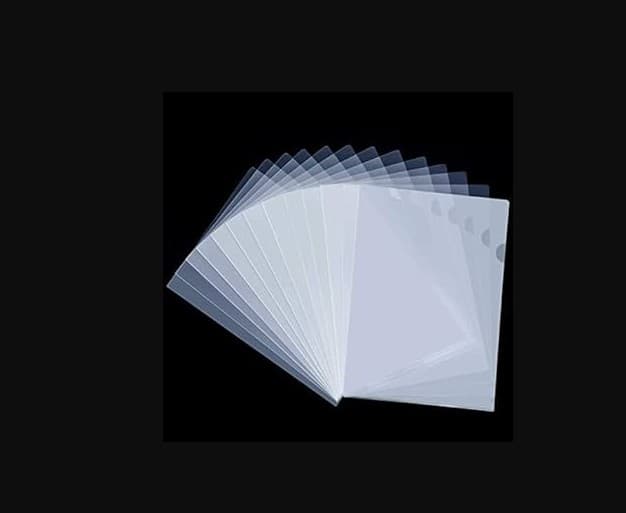 Comix L-Shape Folder E10-1 – 100 Transparent A4 Document File - White
