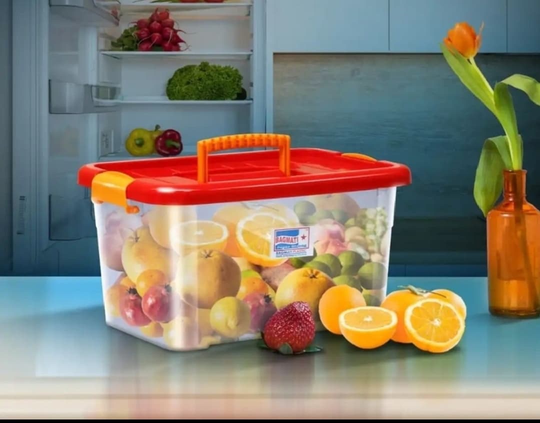1 Piecs Plastic Multipurpose Storage Container Box With Lock /Smart Box - Multicolor