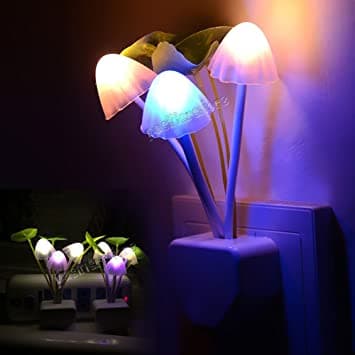 Colorful Changing LED Mushroom Night Light Wall Lamp - Multicolor