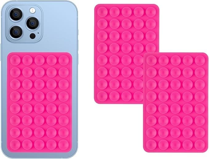 Silicone Phone Sticky Grip, Suction Phone Case Mount for iPhone and Android, Hands-Free Sticky Cell Phone Grip, Mobile Fidget Mirror Holder for Selfies and Videos - Multicolor